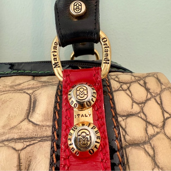 Fabulous Marino Orlandi Beige Croc Leather Large Boxy Purse Bag EUC Statement - Picture 9 of 14